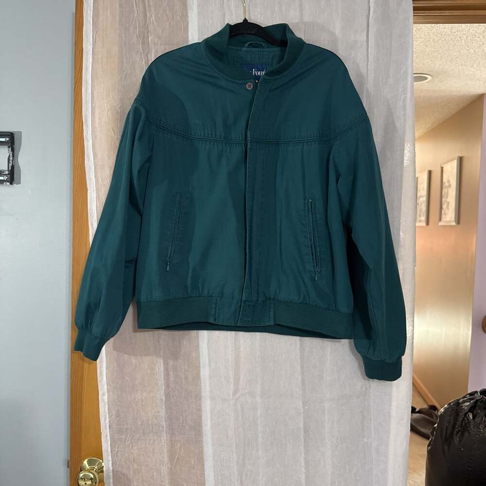 Par Four Vintage Green Zip Front Jacket Men’s Large Golf Windbreaker‎ USA Made